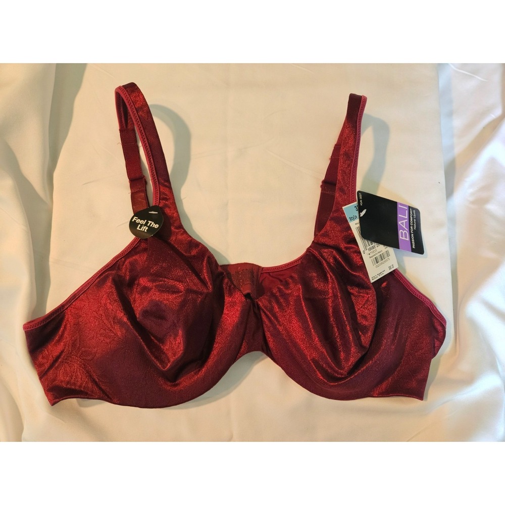 Bali 38C Wine Passion For Comfort Natural Uplift Bra Seamless UW 3227 NWT